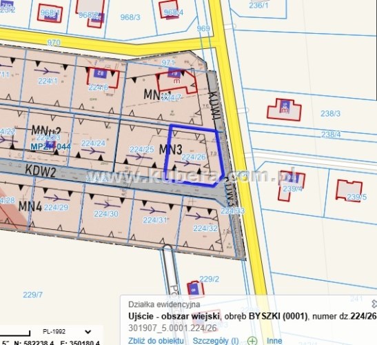 Linie zabudowy wg MPZP